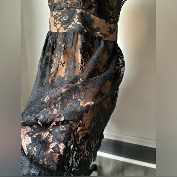 Majorelle Moonlit Black Lace Criss Cross Mini Dress size size large - Picture 4 of 6